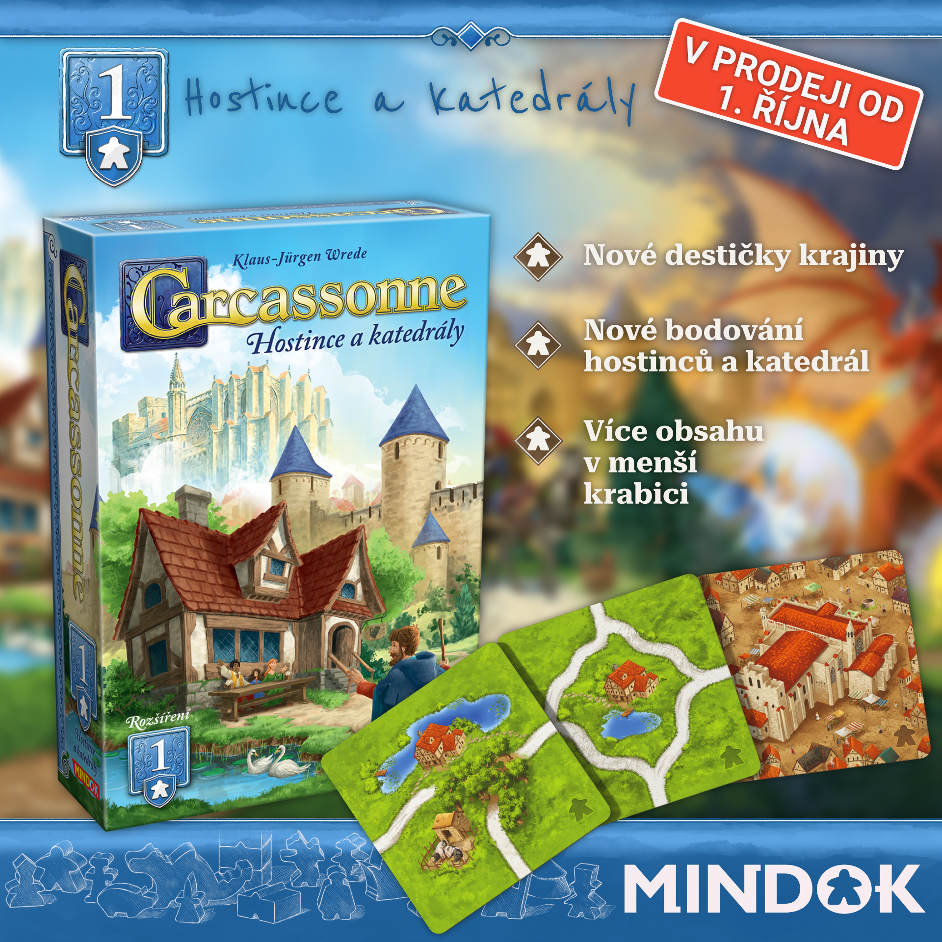 Představujeme: Nové 1. rozšíření Carcassonne: Hostince a katedrály