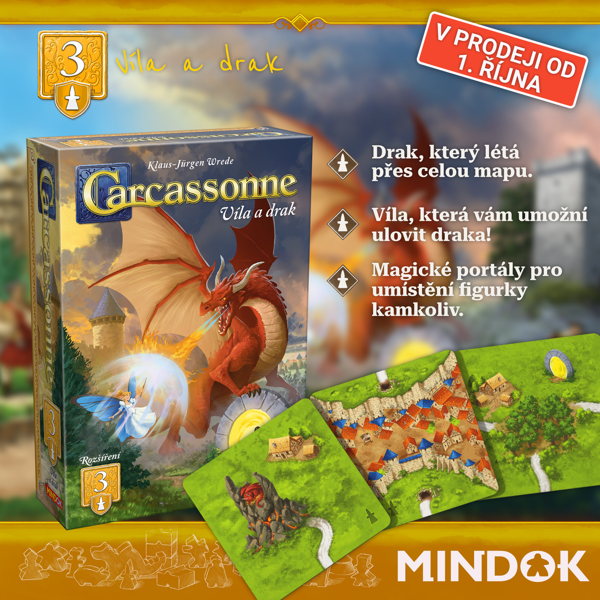Představujeme: Nové 3. rozšíření Carcassonne: Víla a drak