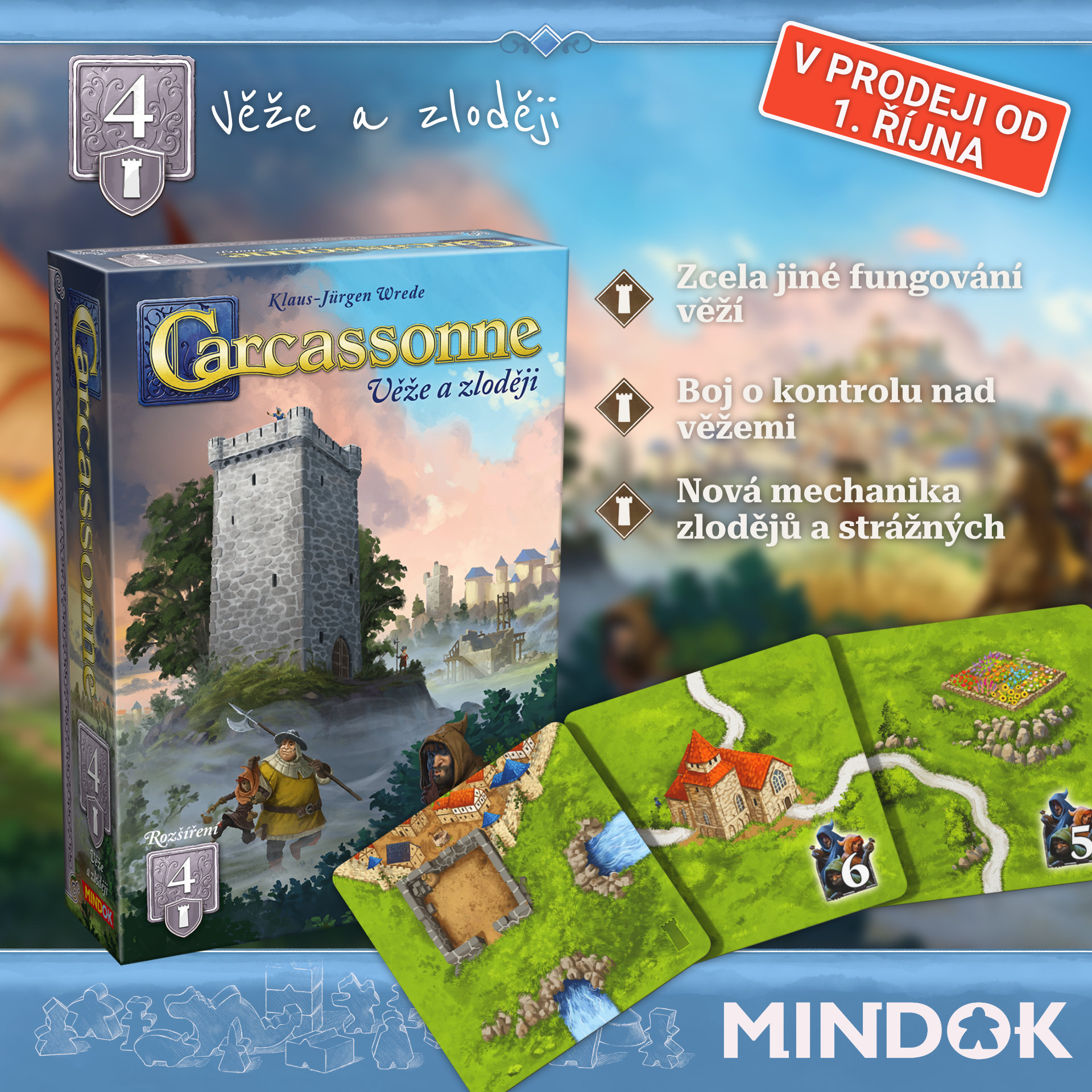 Představujeme: Nové 4. rozšíření Carcassonne: Věže a zloději