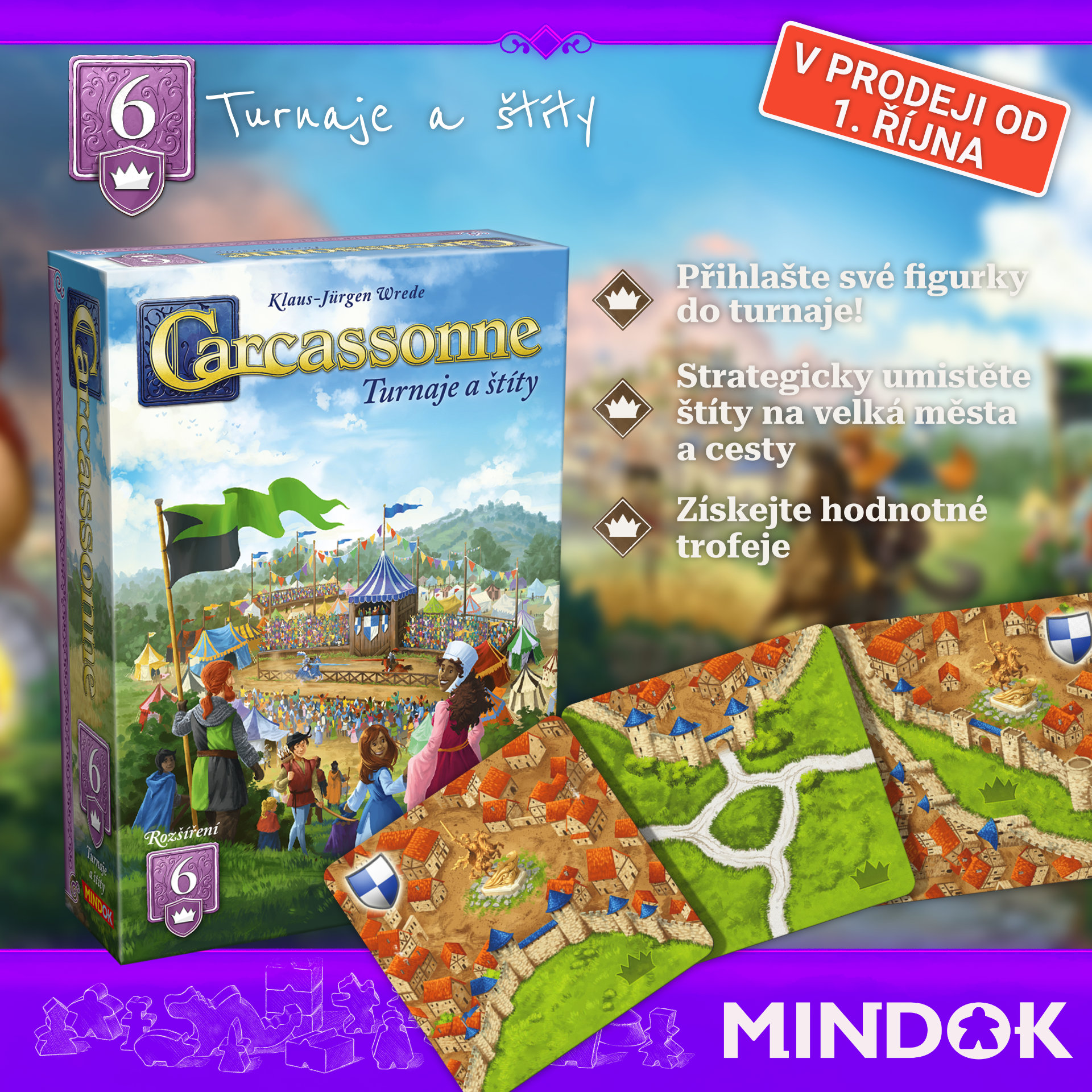 Představujeme: Nové 6. rozšíření Carcassonne: Turnaje a štíty