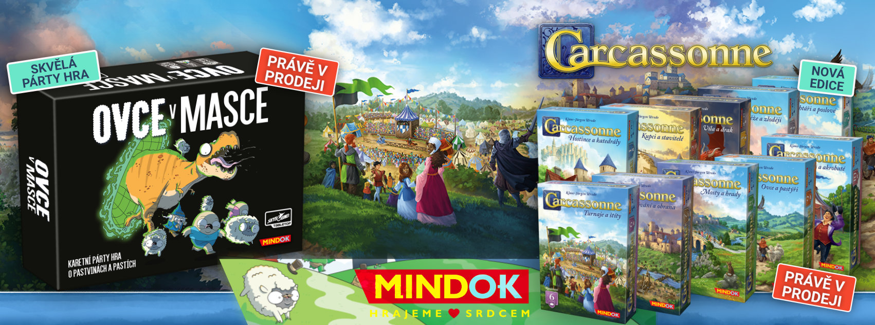 Párty ovce a nové intriky v Carcassonne. Čerstvé novinky právě v prodeji!