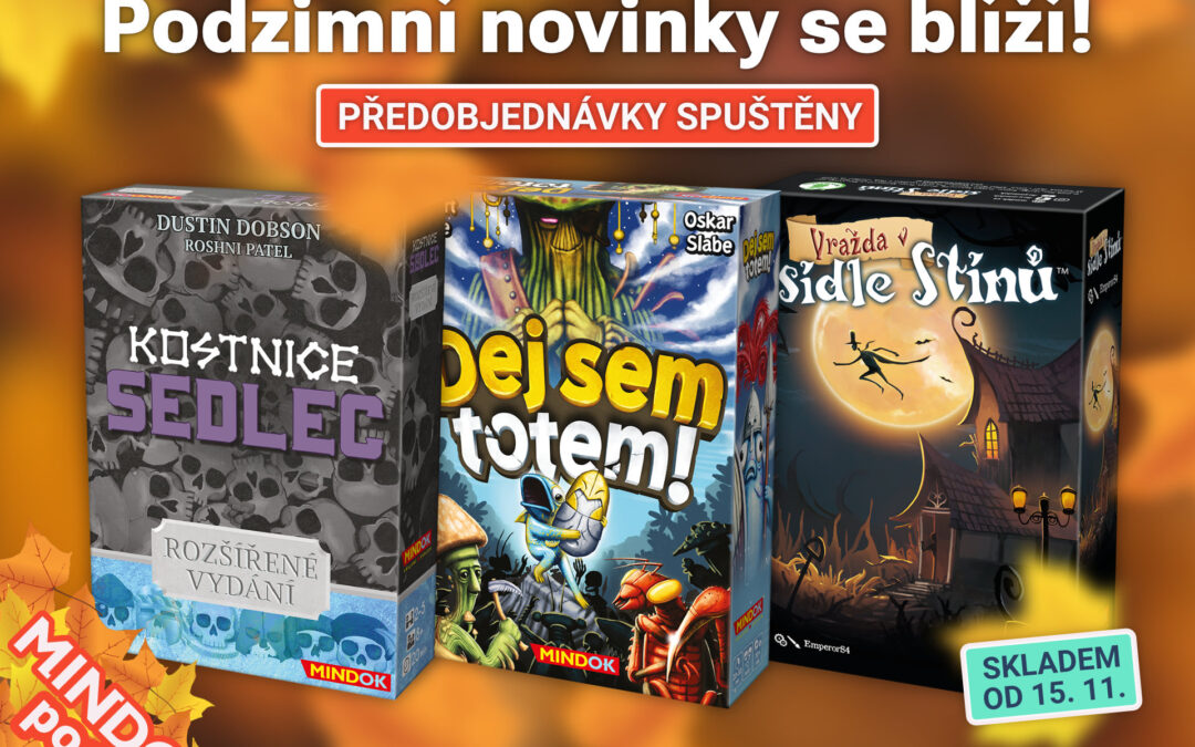 Podzimní novinky klepou na dveře: Tři nové hry brzy zamíří na vaše stoly
