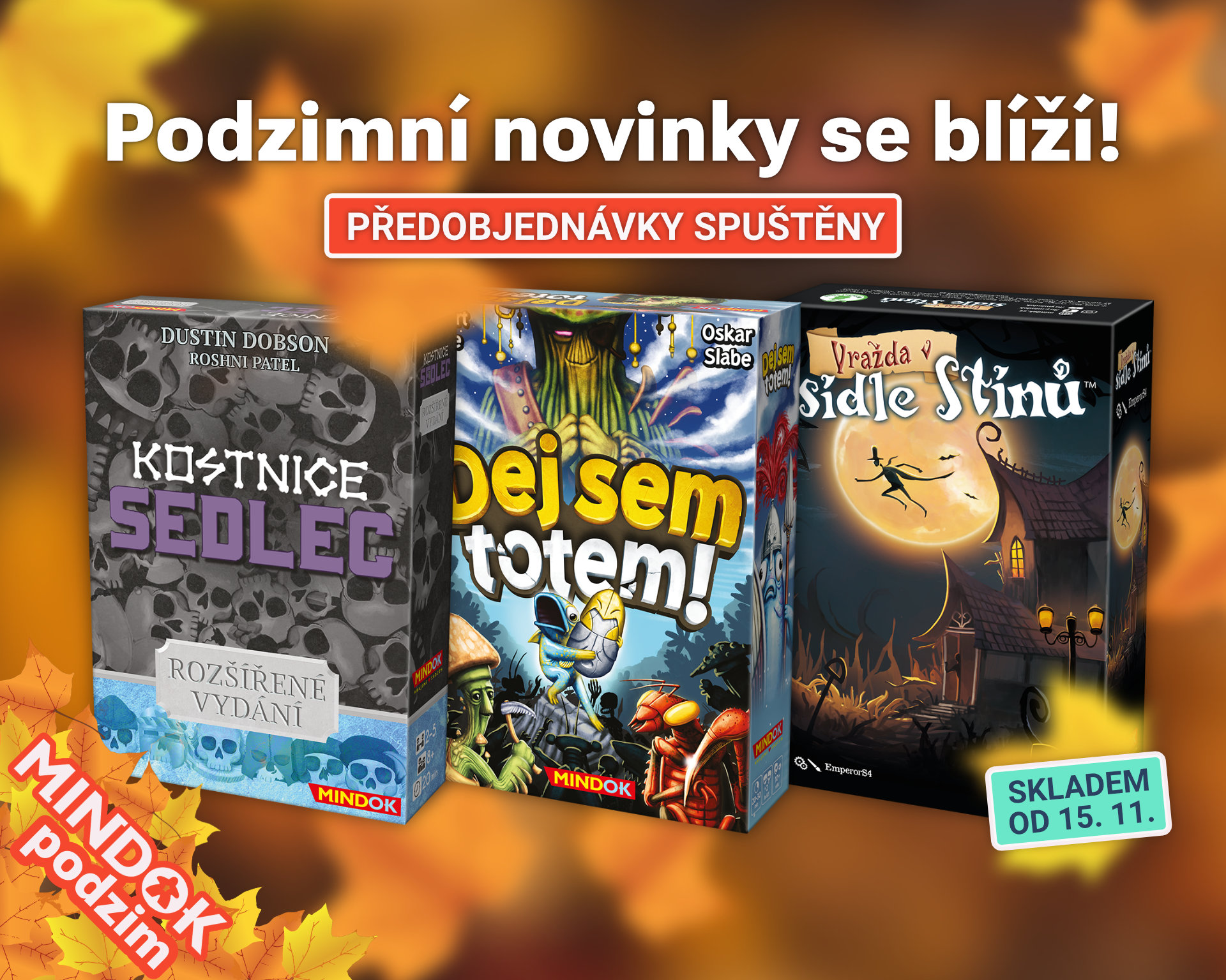 Podzimní novinky klepou na dveře: Tři nové hry brzy zamíří na vaše stoly