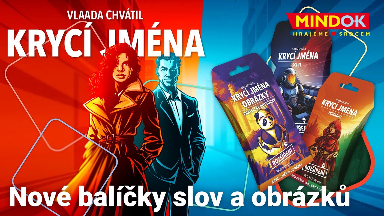 Rozšiřující balíčky pro Krycí jména! 🤩 Objevte karty s tématem sci-fi, pohádek a obrázky potvůrek!