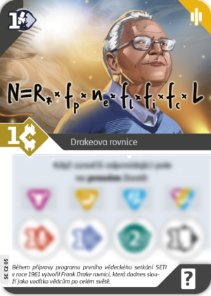 SETI: Pátrání po mimozemské inteligenci promo karta Drakeova rovnice