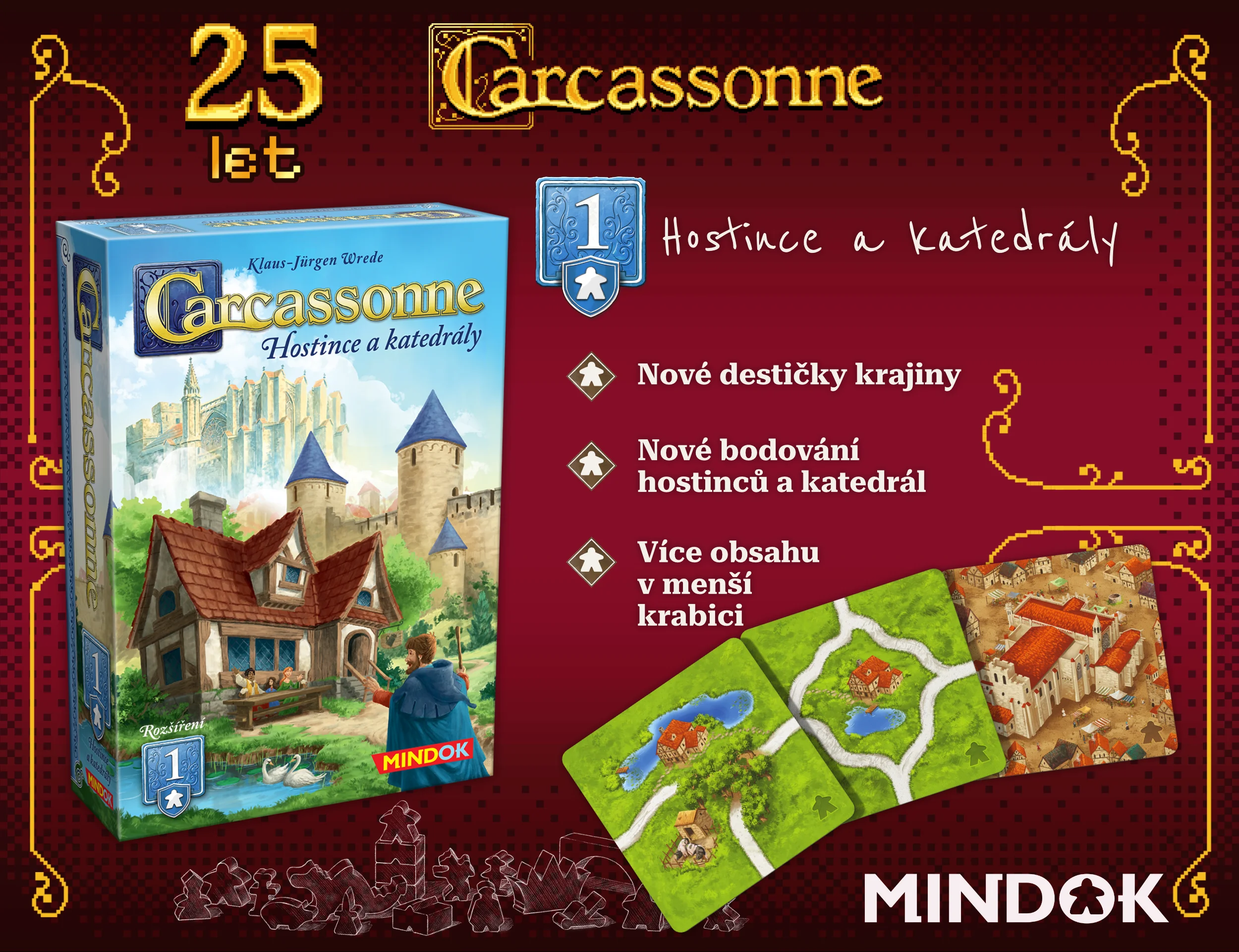 Průlet světem Carcassonne: 1. rozšíření: Hostince a katedrály